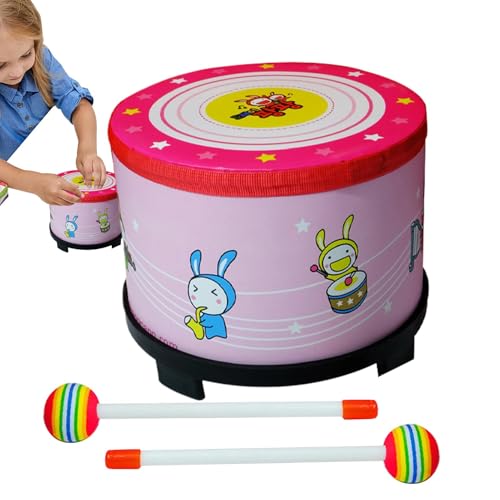 Kids Hand Drum, Child Rhythm Drum Educational Toys, 7.87x6.69 inches Adorable Wooden Plush Set, Educational Musical Toy with Wood Stick for Performances, Festivals von Generisch