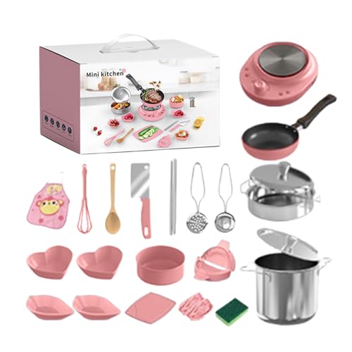 Kids Kitchen Playset Accessories, 22X Pretend Cooking Tools, Realistic Small Utensils for Children, Safe Toy Set for Classroom Learning, Fun, Early Development, 9.84x6.5x5.51 in von Generisch