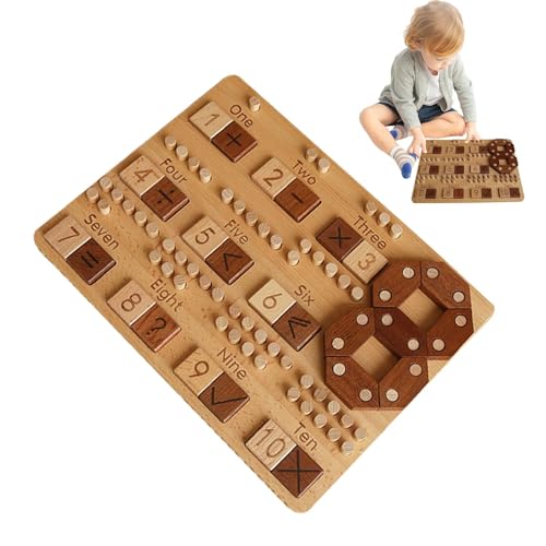 Kids Math Board, Math Brettspiele - Digitales Lernspiel | Addition, Subtraktion, Multiplikation und Abteilungsberechnung Spielset für Kinder, Holzlernen digitales Spielzeug von Generisch