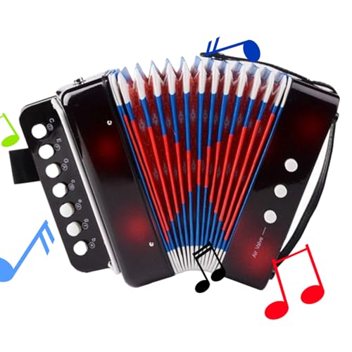 Kids Musical Accordion - Unterhaltsames Bildungsspielzeug, Tragbares Schlüsselknopf -Instrument | Ideal Erster -Geburtstagsgeschenk, Mädchen Alter Ideal First Gift Kleinkinder Vorschu von Generisch