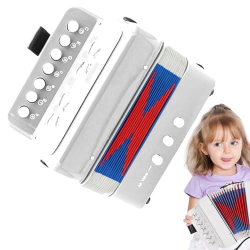 Kids Musical Accordion - Unterhaltsames Bildungsspielzeug, Tragbares Schlüsselknopf -Instrument | Ideal Erster -Geburtstagsgeschenk, Mädchen Alter Ideal First Gift Kleinkinder Vorschu von Generisch