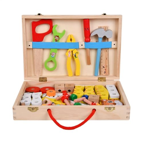 Kids Reparatur Kit Spielzeug, Kinderreparatur Kit - Kinderspielzeug Holzbearbeitungswerkzeug Reparatur tun Spiele,Hölzerne Werkzeugkasten Konstruktion Spielset Safe Realistic für den Kindertag, Ostern von Generisch