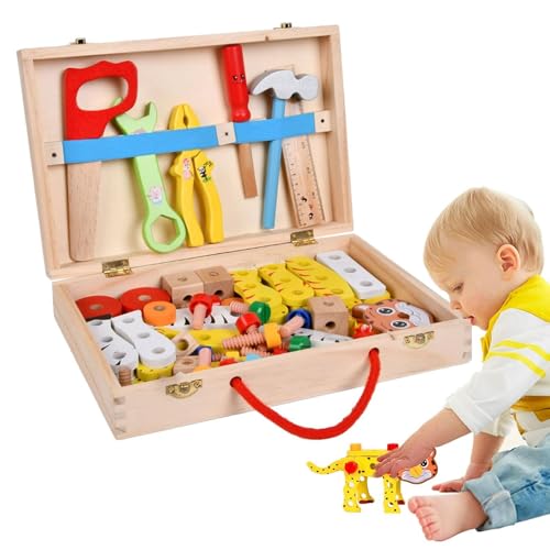 Kids Reparatur Kit Spielzeug, Kinderreparatur Kit | Kinderspielzeuge tun vor, um Holzbearbeitungswerkzeug zu spielen - Safe Holzwerkzeugkasten, Bauspielset für Kinder zum Geburtstag, Ostern, Thanksgiv Kids Reparatur Kit Spielzeug, Kinderreparatur Kit | Kinderspielzeuge tun vor, um Holzbearbeitungswerkzeug zu spielen - Safe Holzwerkzeugkasten, Bauspielset für Kinder zum Geburtstag, Ostern, Thanksgiv von Generisch