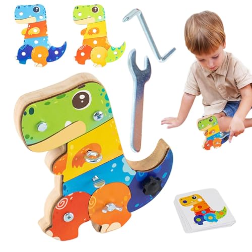Kids Screw Toys, Dinosaur Wooden Sensory Board, 7.68x0.9x6.7in Enhances Eye Hand Coordination, Authentic Material, Colorful Educational Toys for Learning and Game Kids Screw Toys, Dinosaur Wooden Sensory Board, 7.68x0.9x6.7in Enhances Eye Hand Coordination, Authentic Material, Colorful Educational Toys for Learning and Game von Generisch