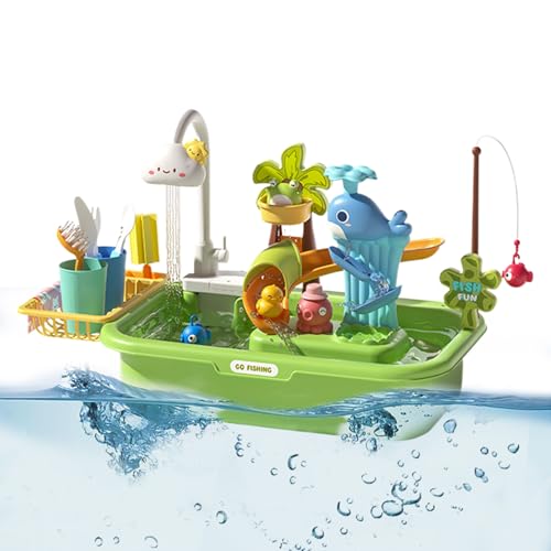 Kids Water Tisch, tragbar und leicht, 54x34x29cm, Wasserspieltisch, Bildungsspieltische, interaktive Pumpe, für Hinterhof, Spielen im Freien, Vorschullernwerkzeug von Generisch