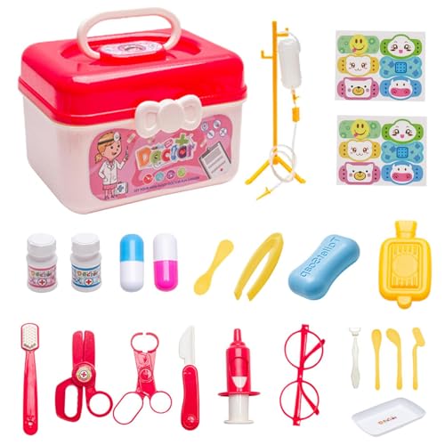 Kinder Arzt Spielset,23 stücke Spielhaus Spielzeug Arzt Set Stethoskop Kinder Spielhaus Aufbewahrungsbox | Simulation Doctor Supplies Toy Boy Girl Box für Geschenke ab 3 Jahren Kinder Arzt Spielset,23 stücke Spielhaus Spielzeug Arzt Set Stethoskop Kinder Spielhaus Aufbewahrungsbox | Simulation Doctor Supplies Toy Boy Girl Box für Geschenke ab 3 Jahren von Generisch