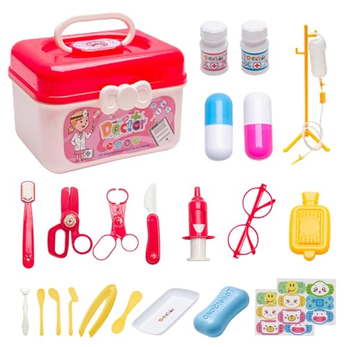 Kinder Arzt Spielset,23-teiliges Pretend-Play-Pädagogik-Arzt-Spielzeug-Kit mit Stethoskop | Arzt-Rollenspiel-Kostüm, Arzt-Spielset für Kleinkinder, , Mädchen ab 3 Jahren Kinder Arzt Spielset,23-teiliges Pretend-Play-Pädagogik-Arzt-Spielzeug-Kit mit Stethoskop | Arzt-Rollenspiel-Kostüm, Arzt-Spielset für Kleinkinder, , Mädchen ab 3 Jahren von Generisch