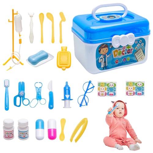 Kinder Arzt Spielset - 23 stücke Spielhaus Spielzeug Arzt Set Stethoskop Kinder Spielhaus Aufbewahrungsbox - Simulation Doctor Supplies Toy Boy Girl Box für Geschenke ab 3 Jahren Kinder Arzt Spielset - 23 stücke Spielhaus Spielzeug Arzt Set Stethoskop Kinder Spielhaus Aufbewahrungsbox - Simulation Doctor Supplies Toy Boy Girl Box für Geschenke ab 3 Jahren von Generisch