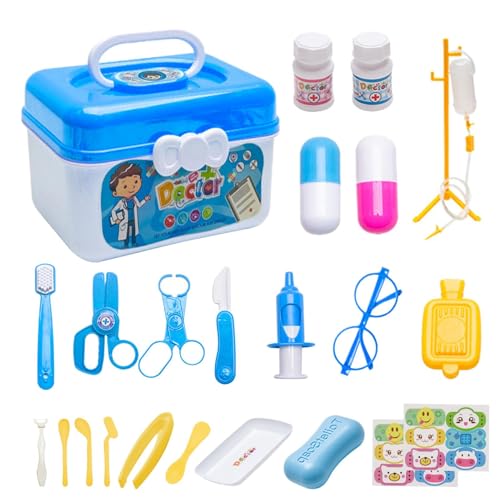 Kinder Arzt Spielset | 23 stücke Spielhaus Spielzeug Arzt Set Stethoskop Kinder Spielhaus Aufbewahrungsbox - Simulation Doctor Supplies Toy Boy Girl Box für Geschenke ab 3 Jahren Kinder Arzt Spielset | 23 stücke Spielhaus Spielzeug Arzt Set Stethoskop Kinder Spielhaus Aufbewahrungsbox - Simulation Doctor Supplies Toy Boy Girl Box für Geschenke ab 3 Jahren von Generisch
