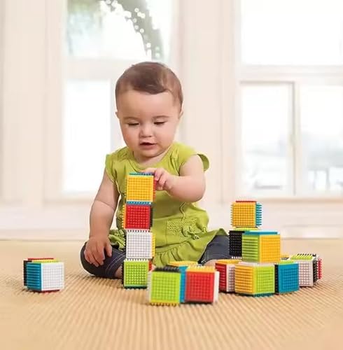 Kinder Bausteine Set, 25 Weiche Stapelwürfel, Bunte Sensorische Bauklötze, ab 0 Monaten von Generisch