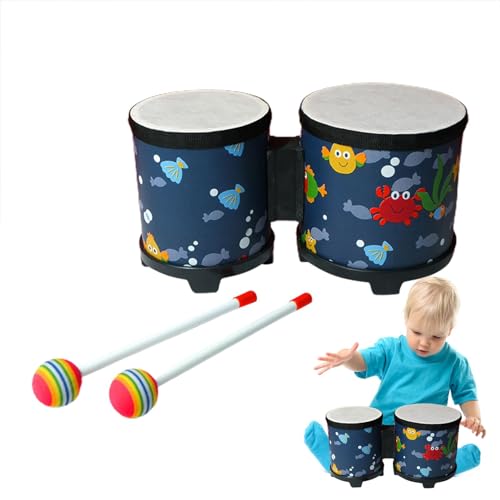 Kinder Bongos - Spielzeugzubehör, Musikinstrument | Holztrommel -Set mit 2 farbenfrohen Trommelsticks, lustiges Musikspielzeug, Baby -Handtrommel, Kindertrommelmittel, perfekte Weihnachts- und Geburts Kinder Bongos - Spielzeugzubehör, Musikinstrument | Holztrommel -Set mit 2 farbenfrohen Trommelsticks, lustiges Musikspielzeug, Baby -Handtrommel, Kindertrommelmittel, perfekte Weihnachts- und Geburts von Generisch
