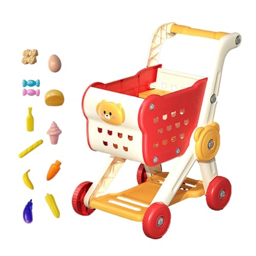 Kinder Einkaufswagen, Spielwaren Supermarktwagen Set Spielküchen Zubehör, Vorschulspiel Küchenaktivität Interaktiv Pädagogisches Spielzeug Für Kinderspiele von Generisch