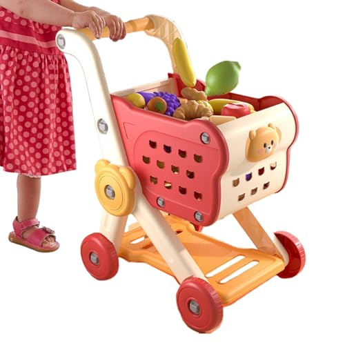 Kinder Einkaufswagen,Spielwaren Supermarktwagen Set Spielküchen Zubehör | Vorschulspiel Küchenaktivität Interaktiv Pädagogisches Spielzeug Für Kinderspiele von Generisch