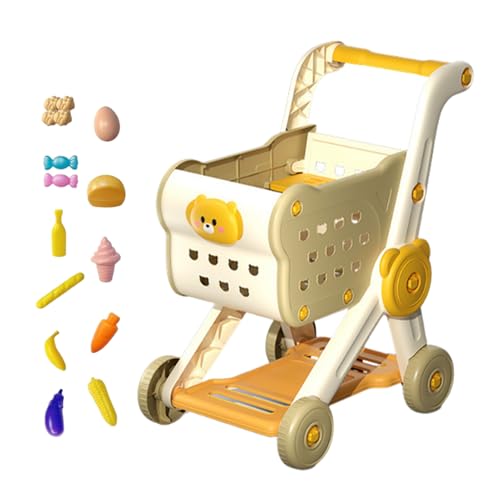 Kinder Einkaufswagen | Einkaufswagen Spiellebensmittel Set,Vorschulspiel Küchenaktivität Interaktiv Pädagogisches Spielzeug Für Kinderspiele von Generisch