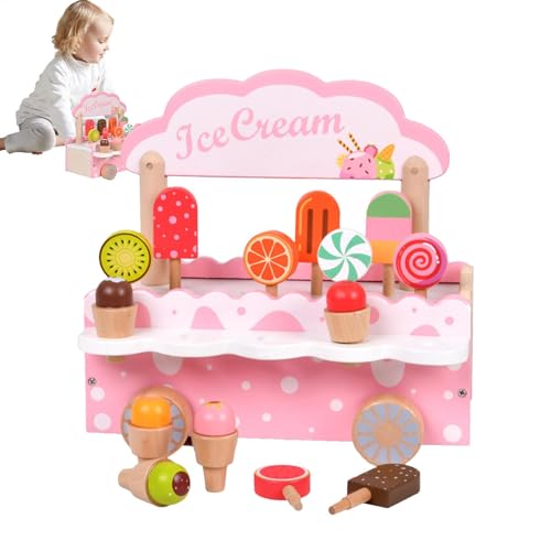 Kinder-Eiswagen-Spielset, Eisspielzeug aus für Kinder,Spielküchenzubehör aus | Pädagogisches Eisdielen-Spielset, Rollenspielspielzeug für 3–8-jährige Mädchen und Kinder-Eiswagen-Spielset, Eisspielzeug aus für Kinder,Spielküchenzubehör aus | Pädagogisches Eisdielen-Spielset, Rollenspielspielzeug für 3–8-jährige Mädchen und von Generisch