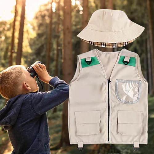 Kinder Entdeckerweste | Praktisch Waschbare Weste Mit Für Kleinkinder | Verkleidung Für Kinder Zum Wandern Erkunden Jagen Campen Im Wald Dschungel von Generisch