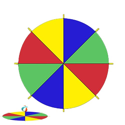 Kinder-Fallschirm, bunter Kinder-Fallschirm mit Griffen, Familienunterhaltung, kooperative Zelt-Spiele für drinnen und draußen von Generisch