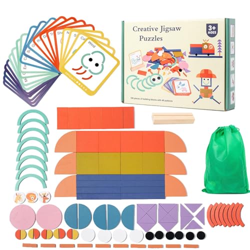 Kinder Formen Holzrätsel, Musterblöcke für Klassenzimmer | 100x Holzpuzzle Formen Musterblöcke Spielzeug - Hirnteaser, passende Aktivität, pädagogisches Tangram -Spiel für Kindergarten frühes Lernen Kinder Formen Holzrätsel, Musterblöcke für Klassenzimmer | 100x Holzpuzzle Formen Musterblöcke Spielzeug - Hirnteaser, passende Aktivität, pädagogisches Tangram -Spiel für Kindergarten frühes Lernen von Generisch