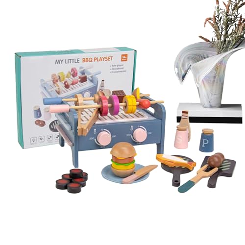 Kinder Grill Spielset,Interaktives BBQ Spielset Für Kinder | Lernspielzeug Für Reisen Schule Förderung Hand-Auge-Koordination Mädchen Kleinkinder Alter 1-3 von Generisch