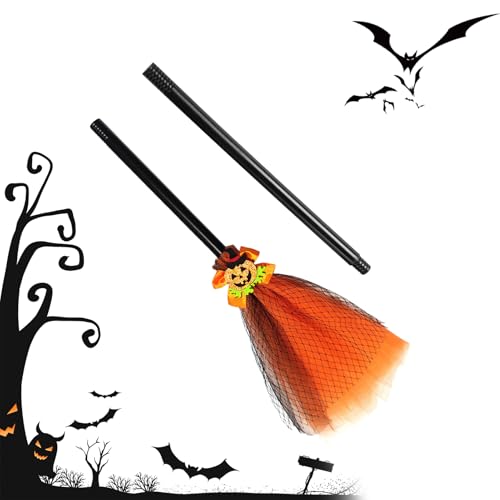 Kinder Halloween Hexenbesen - Hexenbesen Kostümzubehör Für Halloween,Partyzubehör Rollenspiel Spielzeug Für Mädchen Kinder Geburtstag Kostümparty Schulfest Gruselhaus Veranstaltungen von Generisch