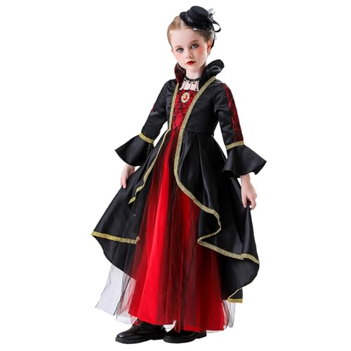 Kinder Halloween Kostüm - Prinzessinhaft Hexenhaft Halloween Kostüm Authentisch Farbstark Halloweenkostüm Lieblich Atmungsaktiv Hexenkostüm Detailreich Weich Hexenkostüm von Generisch