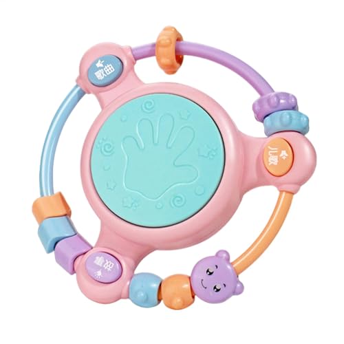 Kinder Handtrommel, Musikhandtrommel | Percussion Musical Instrument schütteln Rasseltrommel mit Licht - Handgriff pädagogisches sensorisches Spielzeug zum Geburtstag von Generisch