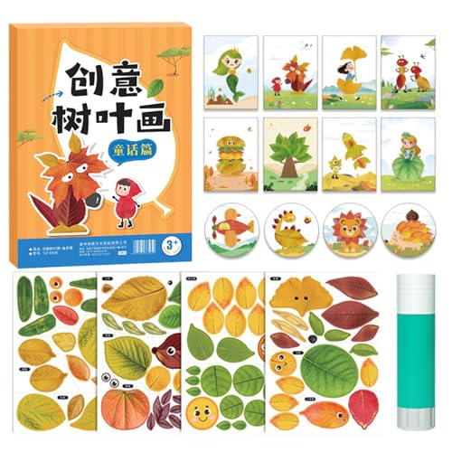 Kinder Herbsthandwerkskit - handgefertigtes Naturblatt -Set | Herbst -Handwerksprojektzubehör für Kleinkind -Mädchen - Kinder, die saisonale Klassenzimmeraktivitäten erstellen, 9,84x7,09 Zoll von Generisch