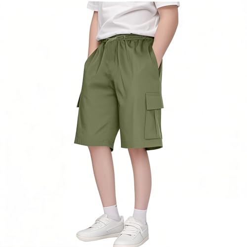 Kinder-Hose, Mädchen, leichte Jogginghose mit Kordelzug, lockere Passform, Baumwoll-Leinen-Shorts, legere Capri-Jogger, halblang, Sommer, legere Outfits Kinder-Hose, Mädchen, leichte Jogginghose mit Kordelzug, lockere Passform, Baumwoll-Leinen-Shorts, legere Capri-Jogger, halblang, Sommer, legere Outfits von Generisch