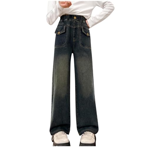 Kinder-Jeans, klassisch, weites Bein, Vintage-Denim-Hose, hohe Taille, Baggy, dehnbar, Loungewear, Hose, volle Länge, leger, leger, Y2K, Palazzo, Streetwear Kinder-Jeans, klassisch, weites Bein, Vintage-Denim-Hose, hohe Taille, Baggy, dehnbar, Loungewear, Hose, volle Länge, leger, leger, Y2K, Palazzo, Streetwear von Generisch