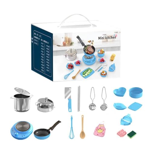 Kinder-Kochset, echtes Mini-Spielzeugzubehör, Lebensmittelqualität, aus Stahl, echtes Set, für Kinder Kinder-Kochset, echtes Mini-Spielzeugzubehör, Lebensmittelqualität, aus Stahl, echtes Set, für Kinder von Generisch