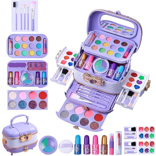 Kinder-Make-up-Set - Mädchen Schminke Spielzeug, Princess Toys Kosmetikset, 57PCS Waschbar Schminke Kinder Make Up Set, Kinder Schminkkoffer Mädchen Spielzeug von Generisch