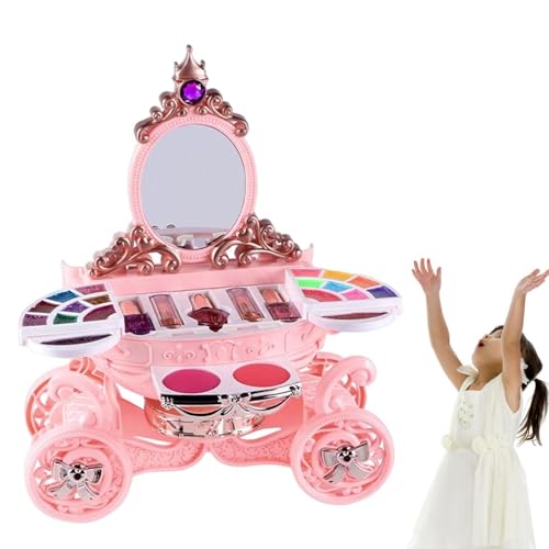 Kinder Make -up -Spielzeug, Kinderspiel -Make -up -Spielzeug,Mädchen waschbarer Make -up -Spielzeug Kit | Tragbares Totend Beauty Set mit Puppe für Kinder, Teenager, Enkelin von Generisch