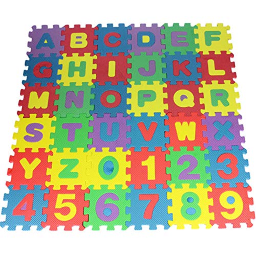 Kinder Puzzlematte 30 X 30 cm - 36Pcs Baby Kind Zahl Alphabet Puzzle Schaumstoff Mathe Lernspielzeug Geschenk Kinderteppich Spielteppich Schadstofffrei Spielmatte Schaumstoff-Matte von Generisch