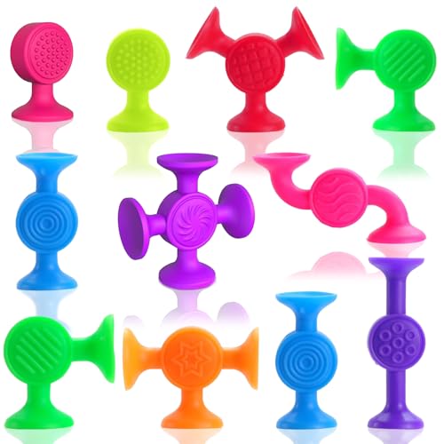 Saugnapf Spielzeug Kinder, Montessori Badespielzeug ab 3 Jahren, 16 Stück Saugnapf Kinderspielzeug Autismus Sensorik Spielzeug, Reise Silikon Bausteine Geschenk für 4 5 6 7 8 Jahre Jungen Mädchen Saugnapf Spielzeug Kinder, Montessori Badespielzeug ab 3 Jahren, 16 Stück Saugnapf Kinderspielzeug Autismus Sensorik Spielzeug, Reise Silikon Bausteine Geschenk für 4 5 6 7 8 Jahre Jungen Mädchen von Generisch