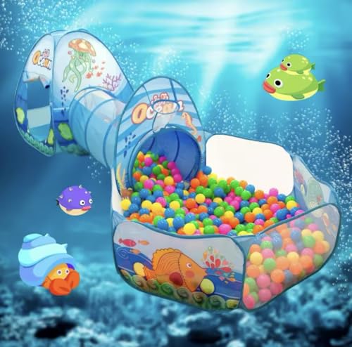 Kinder Spielzelt mit Tunnel und Bällebad – Perfektes Indoor & Outdoor Spielset für Kleinkinder von Generisch