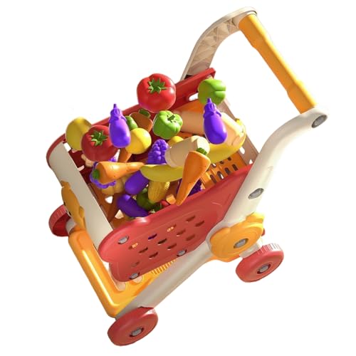 Kinder Spielzeug Einkaufswagen - Rollenspiel Einkaufskorb Set Mit Zubehör Lebensmittel,Interaktive Supermarkt Spiele Für Kleinkinder Mädchen Kinder von Generisch