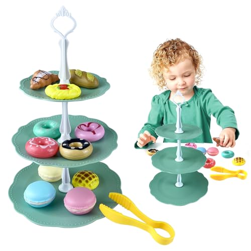 Kinder Teeservicem,Kinderküche Dessert,Teeset Kinderspielzeug,18 Stück Teeservice Kinder Spielzeug,Teeset Spielzeug mit Dessert Ständer,Küchenzubehör Teeparty Rollenspiel für Mädchen Jungen Geschenk Kinder Teeservicem,Kinderküche Dessert,Teeset Kinderspielzeug,18 Stück Teeservice Kinder Spielzeug,Teeset Spielzeug mit Dessert Ständer,Küchenzubehör Teeparty Rollenspiel für Mädchen Jungen Geschenk von Generisch