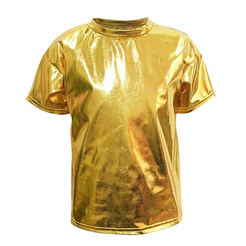 Kinder-Top für Mädchen, Rundhalsausschnitt, kurzärmelig, Blusen, Hip-Hop, Jazz-Tanz, niedliche Kleidung, metallisch, glänzend, holografisch, Tanzen, Raves, Festivals, Kostüme, Geburtstagsgeschenke Kinder-Top für Mädchen, Rundhalsausschnitt, kurzärmelig, Blusen, Hip-Hop, Jazz-Tanz, niedliche Kleidung, metallisch, glänzend, holografisch, Tanzen, Raves, Festivals, Kostüme, Geburtstagsgeschenke von Generisch