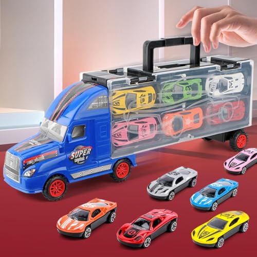 Kinder-Trägheitswagen, Aufbewahrungsbox, Simulationsbehälter, LKW, transformierbar, tragbar, mehrschichtig, mit Geschenk-Box-Verpackung, ab 3 Jahren, entwickelt praktische Organisationsfähigkeiten von Generisch