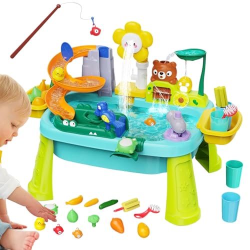 Kinder Wasser und Sand Tisch - Sinnespiel für Sommeraktivitäten mit Wasser und Sand | Spaßiger Strandspaß für Kleinkinder Mädchen im Garten Park Spielplatz Draußen von Generisch
