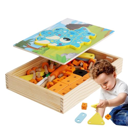 Kinder-Werkzeugkasten aus , -Spielset für Kinder - -Werkzeugkasten-Set,Vorschulspielzeug zum Zerlegen von Nüssen, pädagogisches STEM-Zeichenbrettspielzeug mit Blöcken und Puzzles für die frühe Kinder-Werkzeugkasten aus , -Spielset für Kinder - -Werkzeugkasten-Set,Vorschulspielzeug zum Zerlegen von Nüssen, pädagogisches STEM-Zeichenbrettspielzeug mit Blöcken und Puzzles für die frühe von Generisch