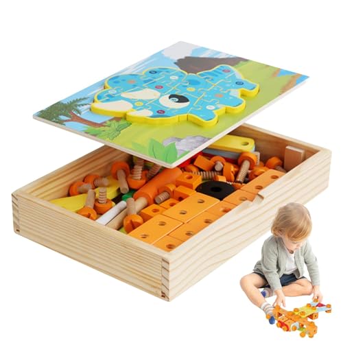 Kinder-Werkzeugkasten aus , -Spielset für Kinder | Konstruktionsspielzeug-Set aus ,Vorschulspielzeug zum Zerlegen von Nüssen, pädagogisches STEM-Zeichenbrettspielzeug mit Blöcken und Puzzles f Kinder-Werkzeugkasten aus , -Spielset für Kinder | Konstruktionsspielzeug-Set aus ,Vorschulspielzeug zum Zerlegen von Nüssen, pädagogisches STEM-Zeichenbrettspielzeug mit Blöcken und Puzzles f von Generisch
