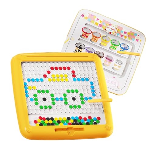 Kinder-Zeichenbrett magnetisch, Zeichenbrett mit magnetischen Punkten | Pädagogisches Gekritzel mit Magnetperlen - Lerntafel zur Verbesserung der Feinmotorik für Kinder ab 3 Jahren von Generisch