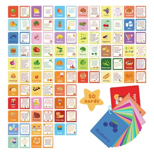 Kinder zur Erkennung von Lebensmitteln für Kinder, färbende, fleckresistente, 12x13x2,5 cm, pädagogisches Flash-Card-Spiel, einfach zu tragen, für und Kinder zur Erkennung von Lebensmitteln für Kinder, färbende, fleckresistente, 12x13x2,5 cm, pädagogisches Flash-Card-Spiel, einfach zu tragen, für und von Generisch