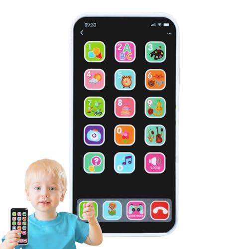 Kinderhandys - Gefälschtes Lern-Handy, leichtes LED-Audiospielzeug | Simuliertes Touchscreen-Gerät, interaktives pädagogisches Telefon, Finger-Spiel für Ra von Generisch