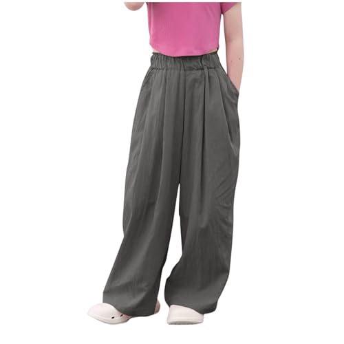 Kinderhose für Mädchen, 8–9 Jahre, Freizeithose, seidiges Gefühl, weites Bein, hohe Taille, Baggy Palazzo, Fußball, Training, Jogginghose, Sommer, Walking, fließende Outfits Kinderhose für Mädchen, 8–9 Jahre, Freizeithose, seidiges Gefühl, weites Bein, hohe Taille, Baggy Palazzo, Fußball, Training, Jogginghose, Sommer, Walking, fließende Outfits von Generisch