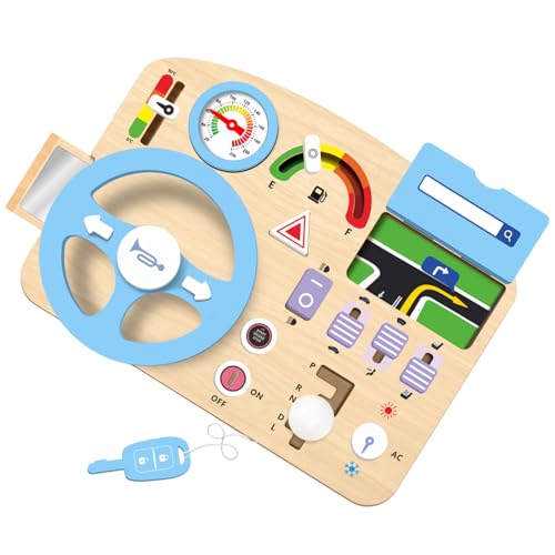 Kinderkinderholz -Fahrzeug, Holzauto -Lenkradspielzeug, Frühes Lernspiel für Kleinkind, Simulationsfahreraktivitätsbrett für Kleinkind, Autolenkrad -Sensorikspielzeug für Feinmotorik und Gehirnentwick Kinderkinderholz -Fahrzeug, Holzauto -Lenkradspielzeug, Frühes Lernspiel für Kleinkind, Simulationsfahreraktivitätsbrett für Kleinkind, Autolenkrad -Sensorikspielzeug für Feinmotorik und Gehirnentwick von Generisch