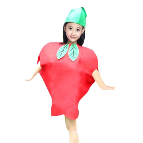 Kinderkleid, Obstkostüm, Kinderkostüm, Verkleidung, Mädchen, Jungen, Naturpflanze, Obst, Gemüse, Kindergarten, Performance-Kostüme für Mädchen, Jungen (APPLE) von Generisch