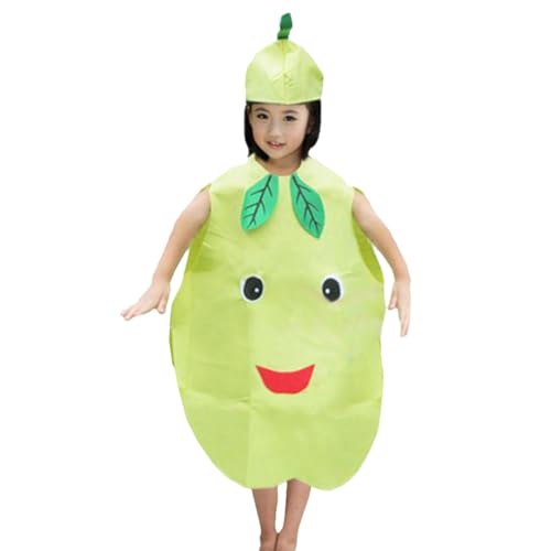 Kinderkleid, Obstkostüm, Kinderkostüm, für Mädchen und Jungen, Naturpflanze, Obst, Gemüse, Kindergarten, Performance-Kostüme für Mädchen und Jungen (Birne) von Generisch