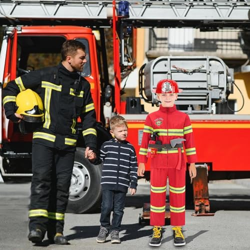 Kindermut Kostüm, gefälschte Feuerwehrleuten Kostüme zum Spielen von Verkleidungskostüm, Rollenspiel -Spielen mit Feuerlöschern, Kleider für Geburtstagsräden Kindermut Kostüm, gefälschte Feuerwehrleuten Kostüme zum Spielen von Verkleidungskostüm, Rollenspiel -Spielen mit Feuerlöschern, Kleider für Geburtstagsräden von Generisch